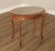 High Quality Carved Fruitwood End Table with Custom Oval Glass Top