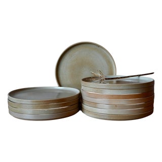 Vintage Bohemian Niderviller Glazed Stoneware Plates, 1970s, Set of 12 For Sale