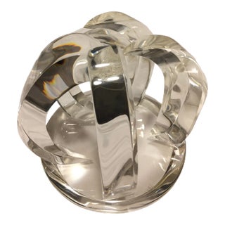 1970s Hivo Van Teal Lucite Modernist Abstract Orb Signed Sculpture For Sale