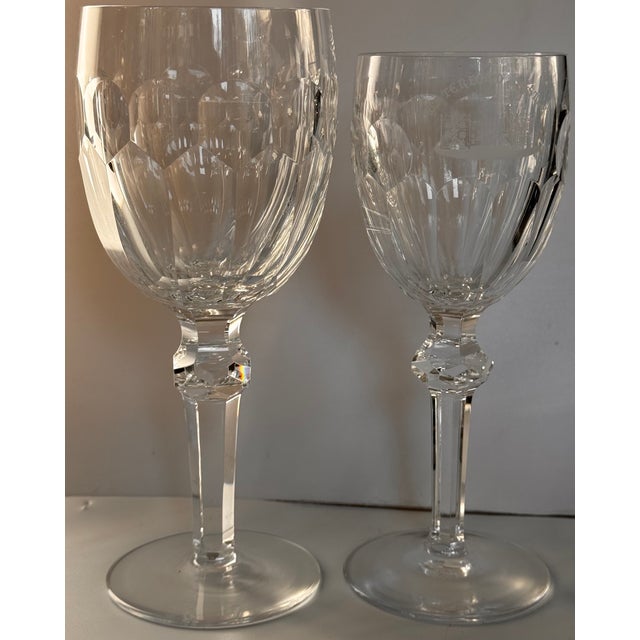 Late 20th Century Waterford Curraghmore Water & Wine Goblets - A Pair For Sale - Image 13 of 13