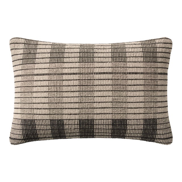 Amber Lewis x Loloi Bernadino Ivory / Black 13" x 21" Cover Only Pillow For Sale