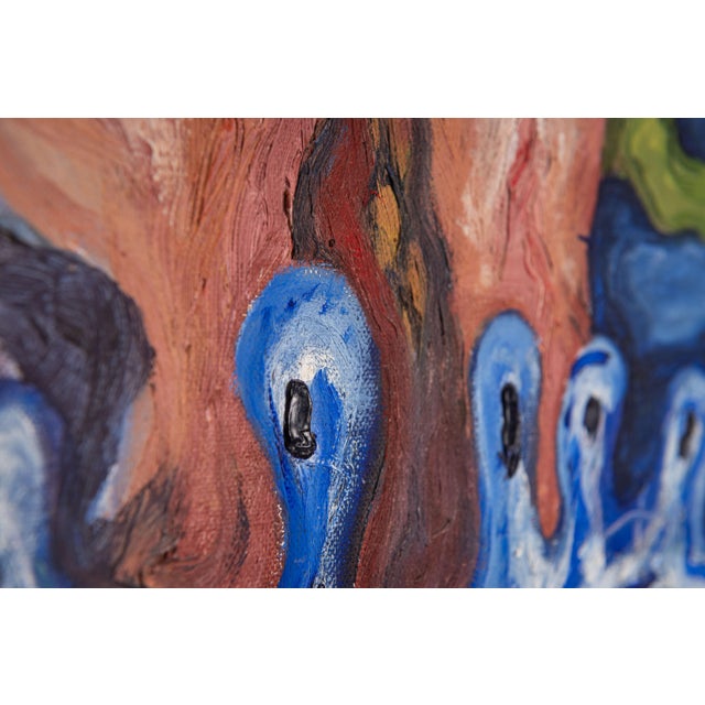 Abstract Figure Under the Sun, 1960s, Oil on Canvas For Sale - Image 15 of 17