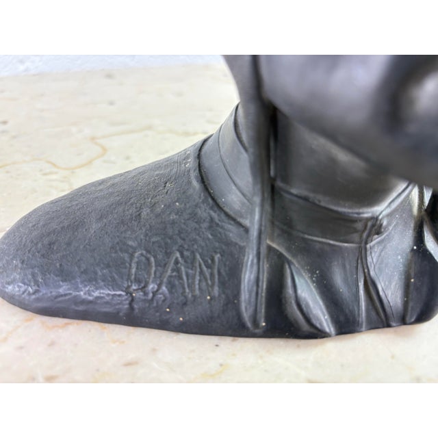 Ebony Vintage Terra-Cotta Bust of Dante’s For Sale - Image 8 of 11