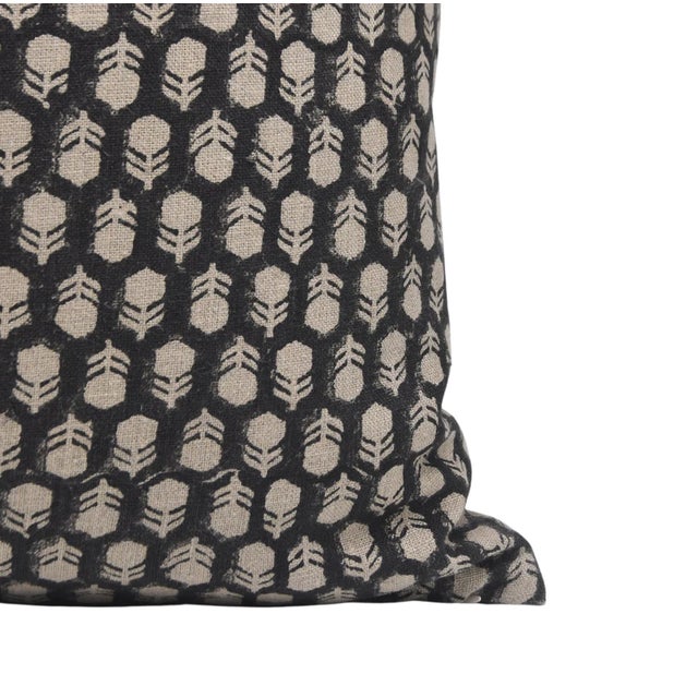 Art Deco Fbdivine Bohemian Decorative Block Print Pillow Cover 24x24 Inch -Tulsi Buti For Sale - Image 3 of 5