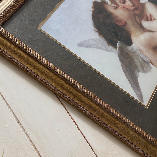 Gilded Framed Vintage Gallery Print of Bouguereau's "The First Kiss" For Sale - Image 4 of 8