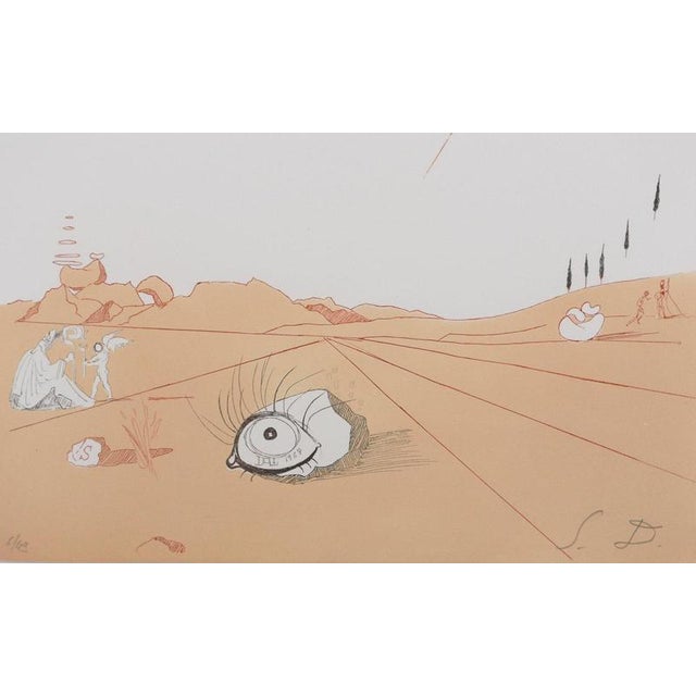 Salvador Dali, Nude, Iberian Landscape, Surrealist Dream, 1980, Engraving For Sale - Image 6 of 7