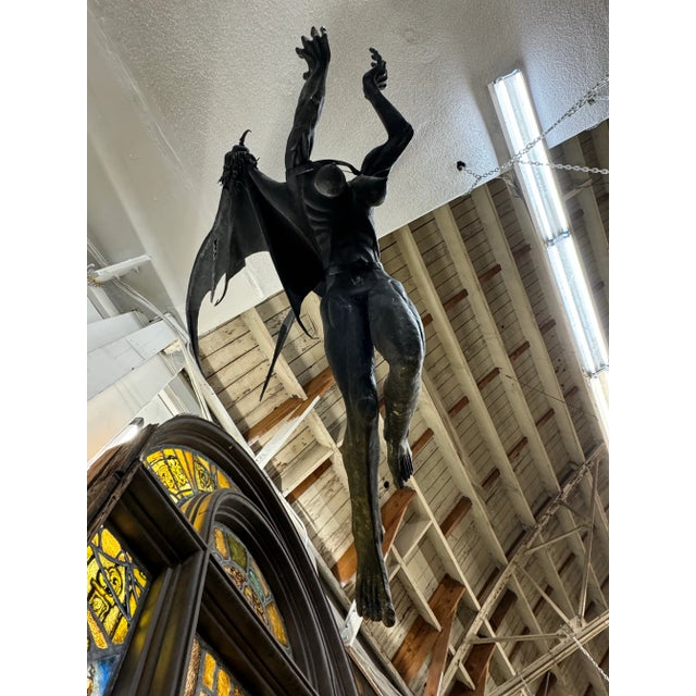 1980s Oversized 1920s Style Gothic Spanish Revival Devil Weathervane For Sale - Image 5 of 12