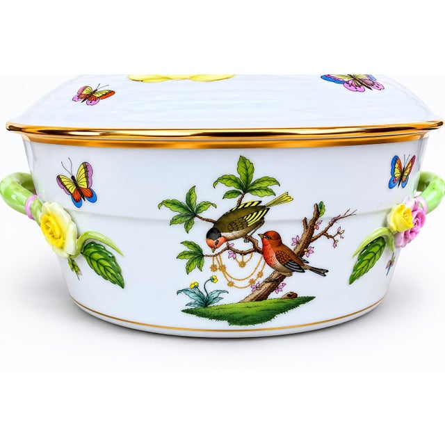 Herendi Rothschild Porcelain Bowl with Lemon Knob, 1990s For Sale - Image 6 of 6
