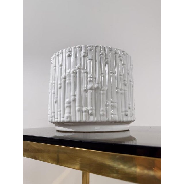 White Vintage Chippendale Style Cachepot in White Glazed Ceramic, 1970s For Sale - Image 8 of 16