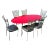 Vintage Cantoni Red Lacquer & Chrome Oval Dining Table Set With Chairs - Set of 7 For Sale