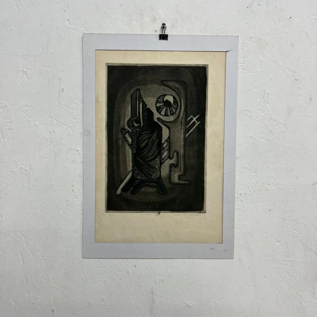 Maria Teresa Vieyra Rincon Original Abstract Art Paper Engraving 6/25 Pez Fish For Sale - Image 13 of 13