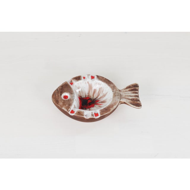1960s Mid-Century Vallauris-Style Studio Pottery Fish Ashtray For Sale - Image 5 of 11