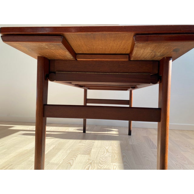 Wood Danish Teak Drop-Leaf Københavnerbord Table, Denmark, 1960s For Sale - Image 7 of 18