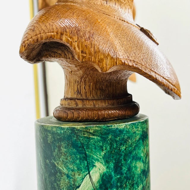 Pair of Faux Marble Wood Lamps on Lucite Bases For Sale - Image 10 of 12