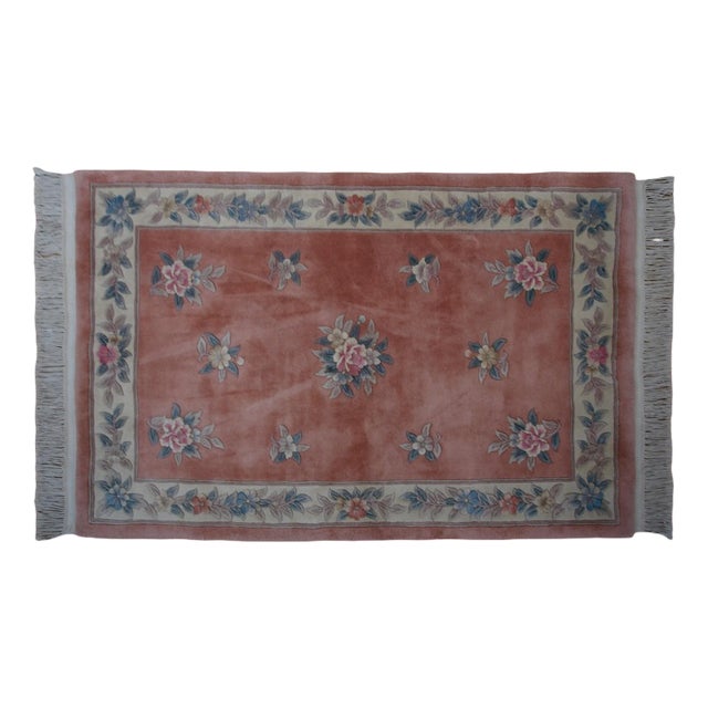 Beijing Pink Wool Rug For Sale