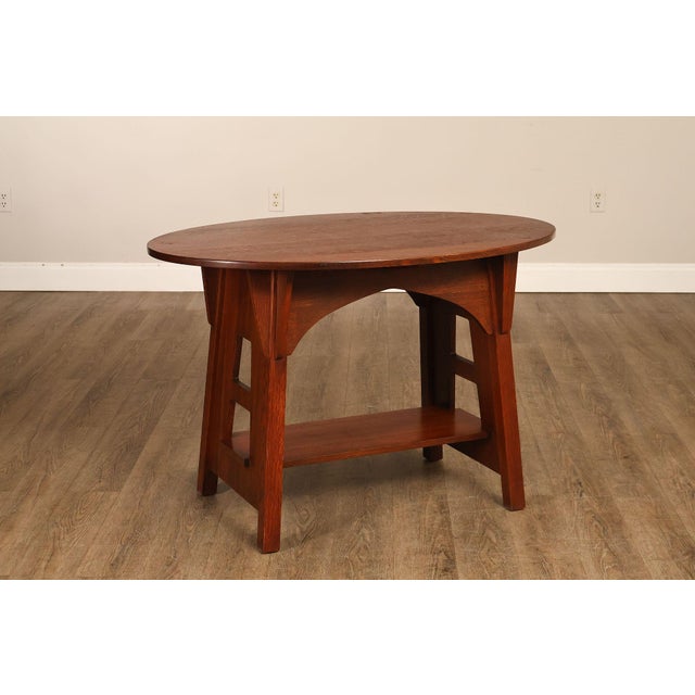Mission Stickley Mission Collection Oak Limbert Library Table For Sale - Image 3 of 18