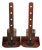 1970s 2 Shaker Early American Style Cherry Peg Rail Hurricane Wall Sconce Lights 34" For Sale