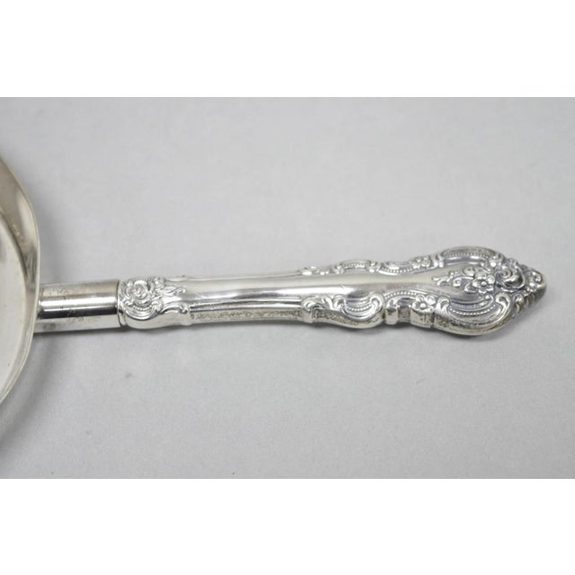 Metal Vintage English Victorian Silver Plated Rose Flower Table Butler Crumb Catcher For Sale - Image 7 of 9