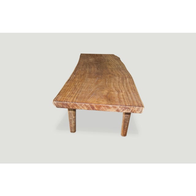 2010s Andrianna Shamaris Midcentury Style Teak Wood Coffee Table or Bench For Sale - Image 5 of 6