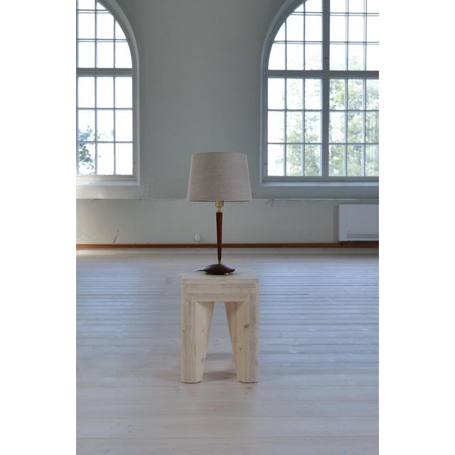 Mid-Century Modern Mid-Century Teak and Brass Table Lamp attributed to Göteborgs Armaturhantverk, Sweden, 1950s For Sale - Image 3 of 9