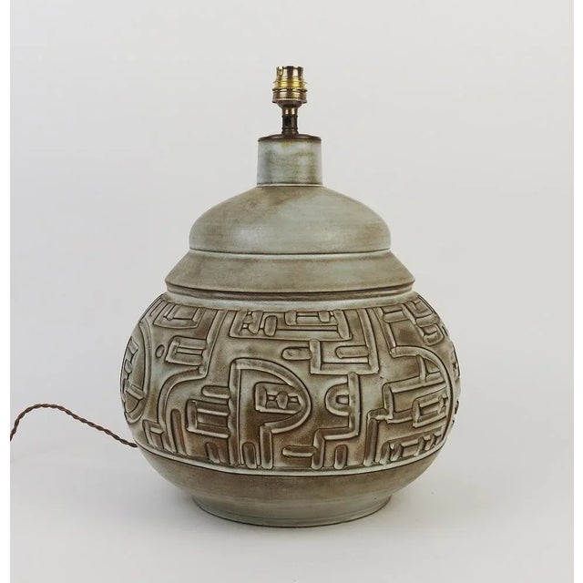 Ceramic Table Lamp by Marius Bessone For Sale - Image 6 of 11