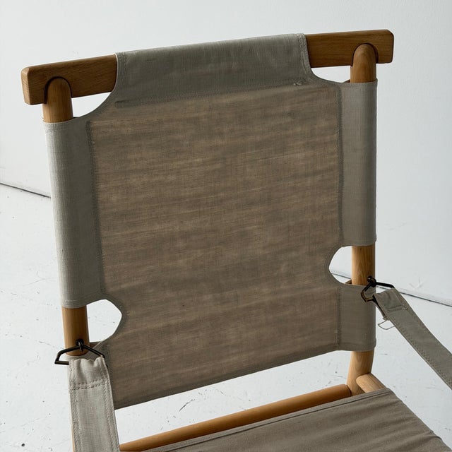 Wood 1980s Danish Canvas Sling Safari Chairs For Sale - Image 7 of 10