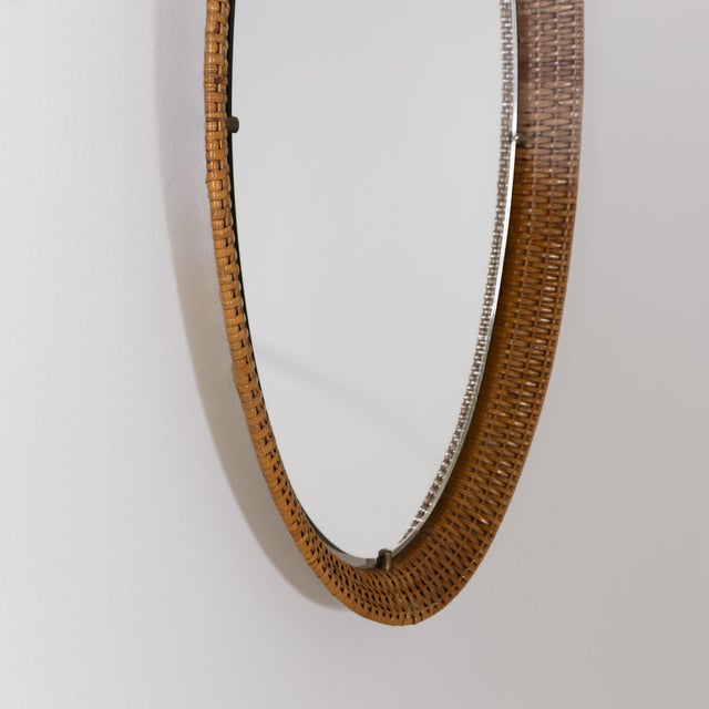 Beige Oval Rattan Mirrors, Set of 2 For Sale - Image 8 of 16