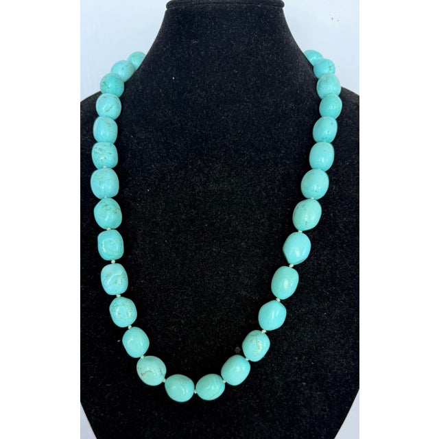 60s Kenneth Lane Necklace Turquoise Blue Stone Bead Jay KJL Vintage For Sale - Image 12 of 12