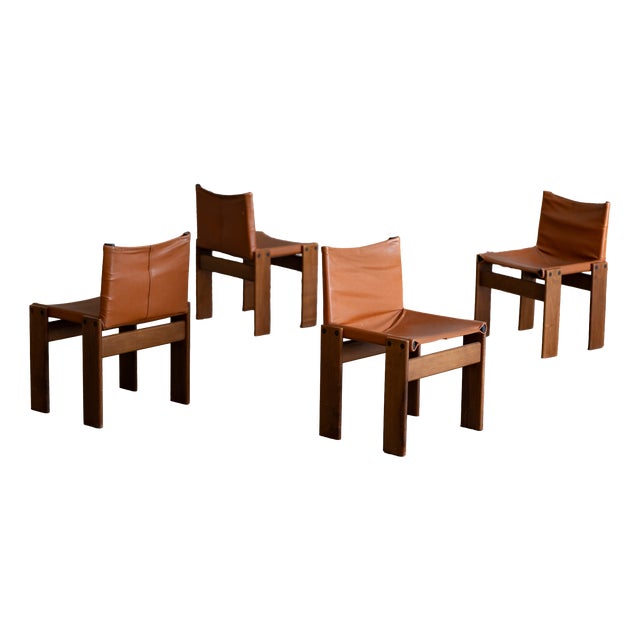 Monk Chairs by Afra & Tobia Scarpa, 1973, Set of 4 For Sale