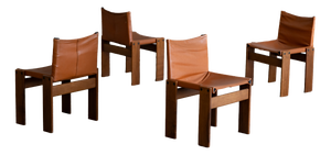Monk Chairs by Afra & Tobia Scarpa, 1973, Set of 4