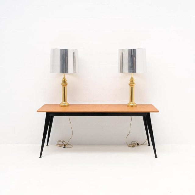 Metal Table Lamps in the style of Maison Charles, 1970s, Set of 2 For Sale - Image 7 of 18