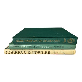 Colefax and Fowler, Mark Hampton, Living With Antiques Pink Blue Green White Book Bundle - 3 Pieces For Sale