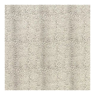 Sample - Schumacher Mini Leopard Fabric in Grey For Sale