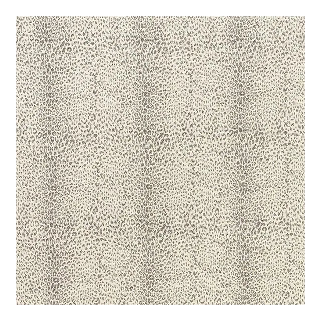 Sample - Schumacher Mini Leopard Fabric in Grey For Sale