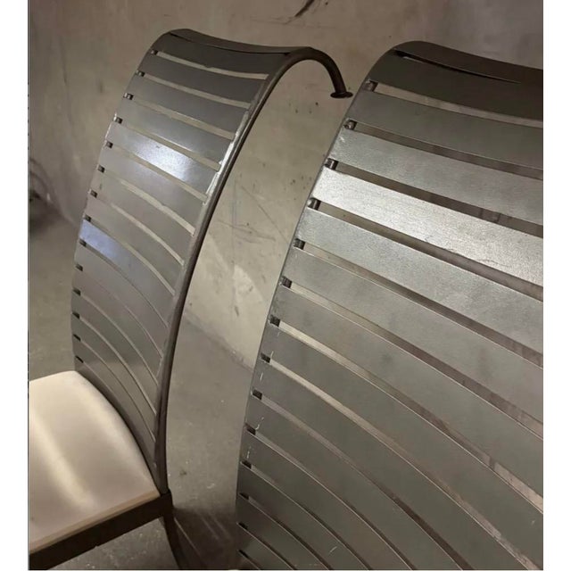 Metal Postmodern Steel Chairs, 1980, Set of 4 For Sale - Image 7 of 10