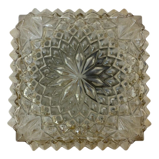 Mid-Century Glass Ceiling / Wall Lamp, 1970s For Sale