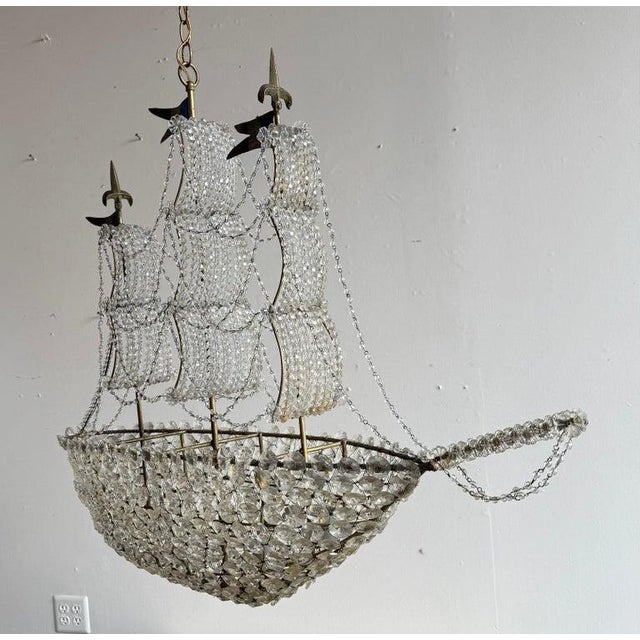 Custom Crystal Hand-Beaded Ship Chandelier by Miamar Home – Los Angeles A striking and whimsical statement piece, this...