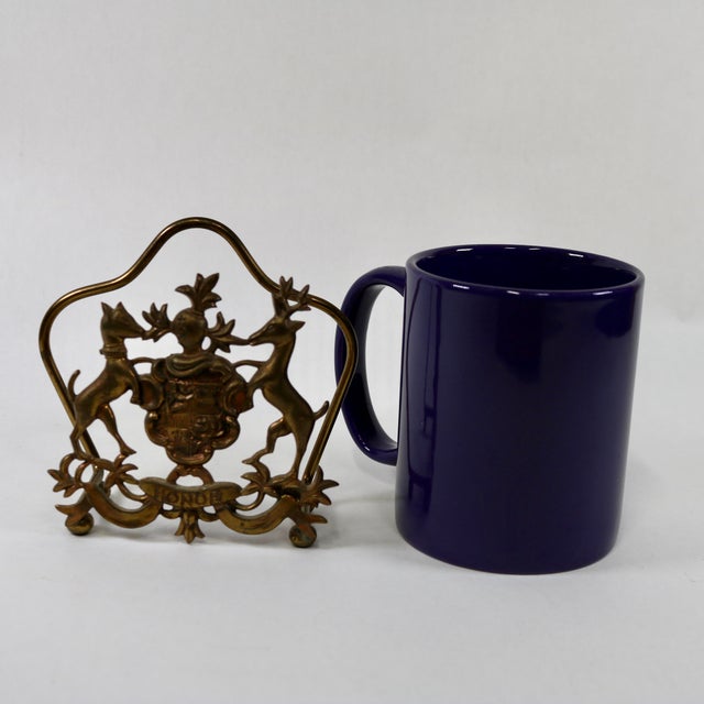 Vintage Italian Brass Honor Crest Letter or Napkin Holder For Sale - Image 9 of 9