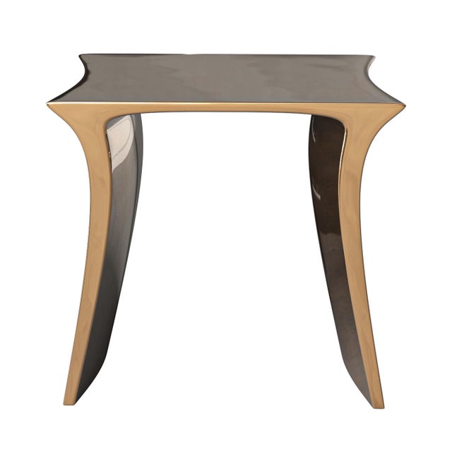 Not Yet Made - Made To Order "Alphacute" Side Table With Bronze, Handmade For Sale - Image 5 of 6