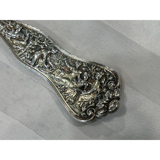 Tiffany and Co. Early 20th Century Tiffany & Co. 'Olympian' Sterling Silver Oversized Serving Salad Set- a Pair For Sale - Image 4 of 12