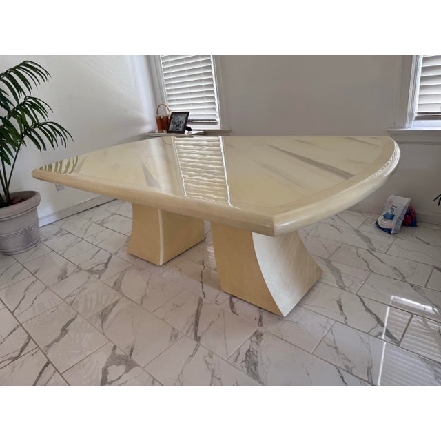 Animal Skin 1980 Goat Skins Yellow Dining Table in the Style of Karl Springer For Sale - Image 7 of 11