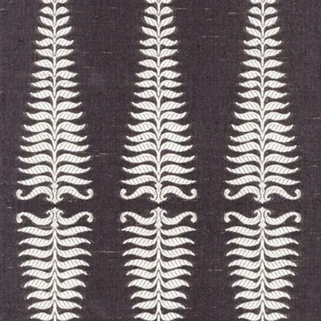 Abstract Sample - Schumacher Fern Tree Fabric in Ivory/Grey Flannel For Sale - Image 3 of 3