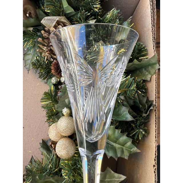 Waterford Crystal Millennium Champagne Flute "Continental" Millennium Series Signed For Sale In West Palm - Image 6 of 8