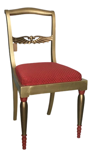 Antique Italian Sabre-Legged Chair, 1800s