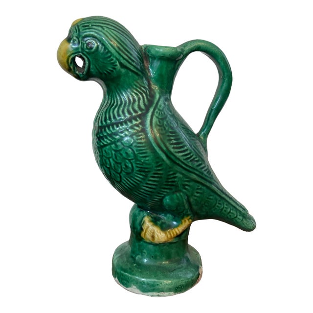Antique Chinese Porcelain Parrot Ewer For Sale
