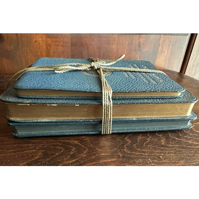 Early 20th Century Antique and Vintage Dark Blue & Gold Book Bundle- Set of 3 For Sale - Image 5 of 7