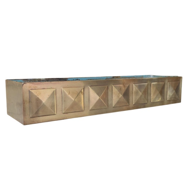Mid Century Modern Brass Studded Tabletop Planter Box For Sale In Charlotte - Image 6 of 18