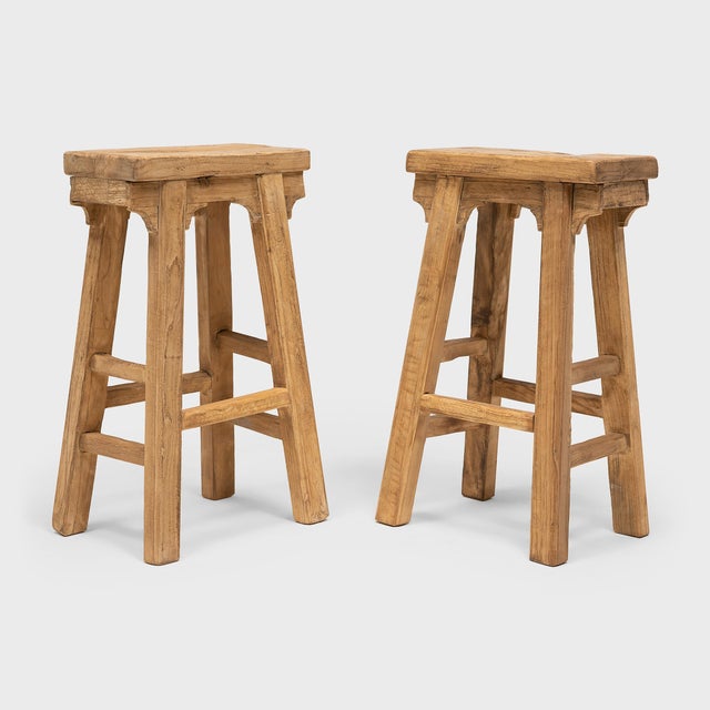 Early 21st Century Chinese Tall Provincial Stool For Sale - Image 5 of 6
