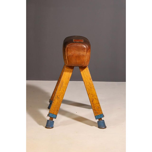 Gymnastic Leather Pommel Horse, Former Czechoslovakia, 1950s For Sale - Image 4 of 6