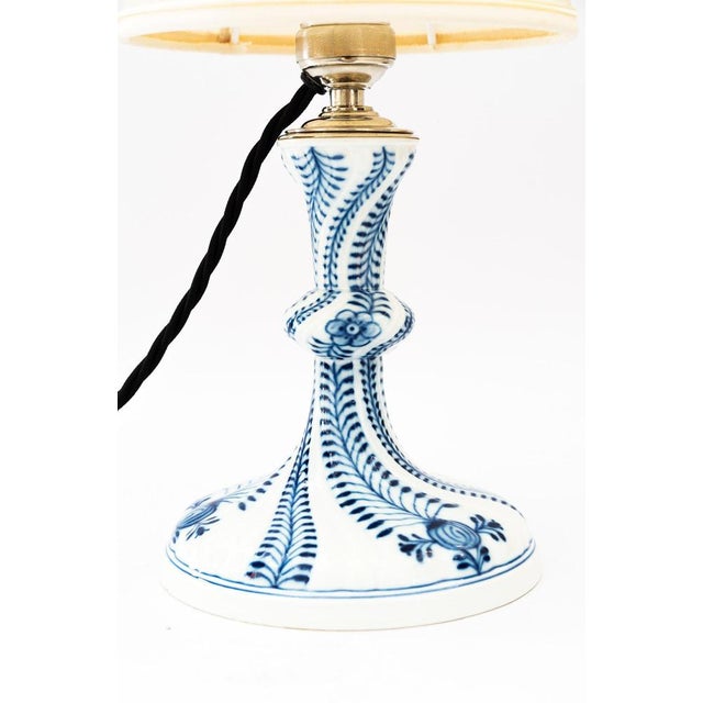 Meissen Porcelain Table Lamp with Fabric Shade, Germany, 1950s For Sale - Image 4 of 14